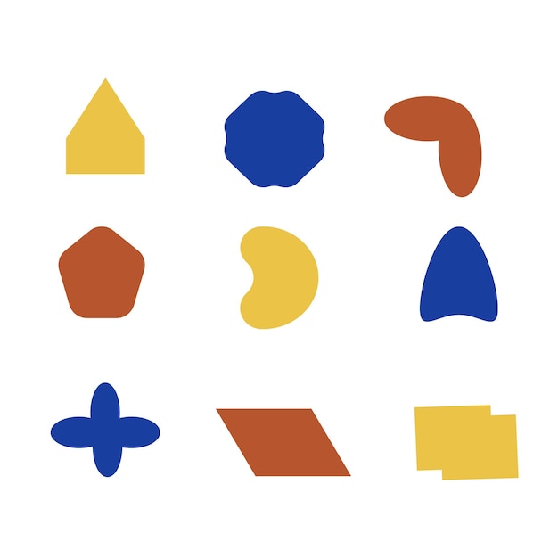 Ensemble de diverses formes de points blobs spots vecteur isolé sur fond blanc
