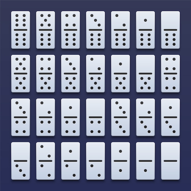 Vecteur ensemble de domino réaliste