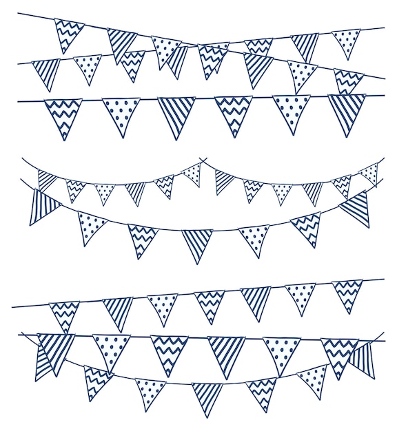 Vecteur ensemble de drapeau bunting