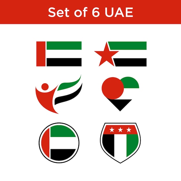 Ensemble De Drapeau Des Emirats Arabes Unis