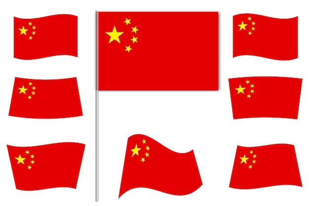 Vecteur ensemble de drapeaux chinois bannières chinoises suspendues signe national de la capitale céleste image vectorielle