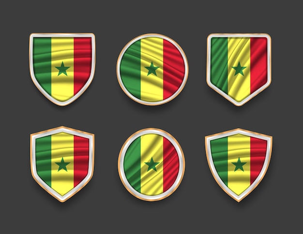 ensemble de drapeaux dans des cadres de différentes formes de cadre