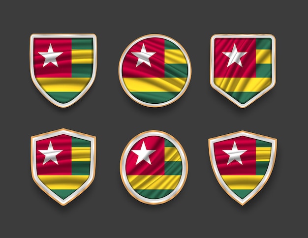 ensemble de drapeaux dans des cadres de différentes formes de cadre