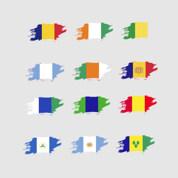 Ensemble De Drapeaux De Différents Pays