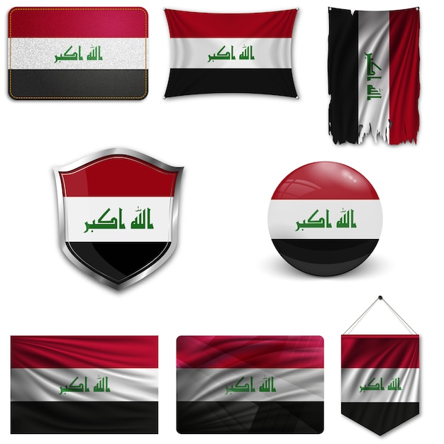 Ensemble Du Drapeau National De L'irak