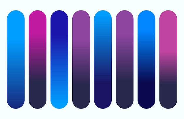 Ensemble d'échantillons ou de boutons de gradients vibrants
