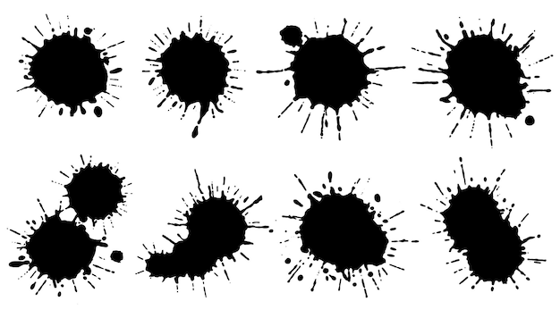 Ensemble D'éclaboussures De Peinture Noire.