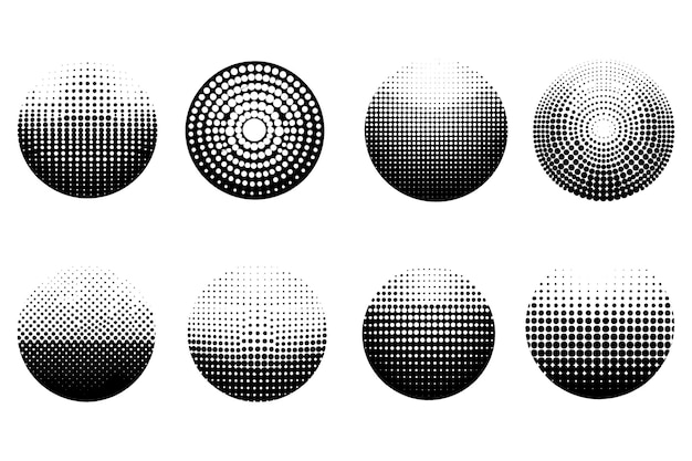 Ensemble d'effets d'effet grunge de pointes et de tons halftones collection d'illustration vectorielle de texture de motifs abstraits Rétro