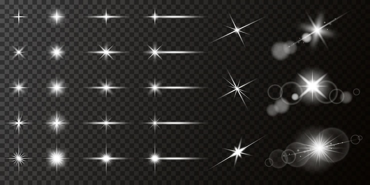Vecteur ensemble d'effets lumineux faisceau d'éclat abstrait ligne d'étincelle l'éclat de l'éclat des feux d'artifice