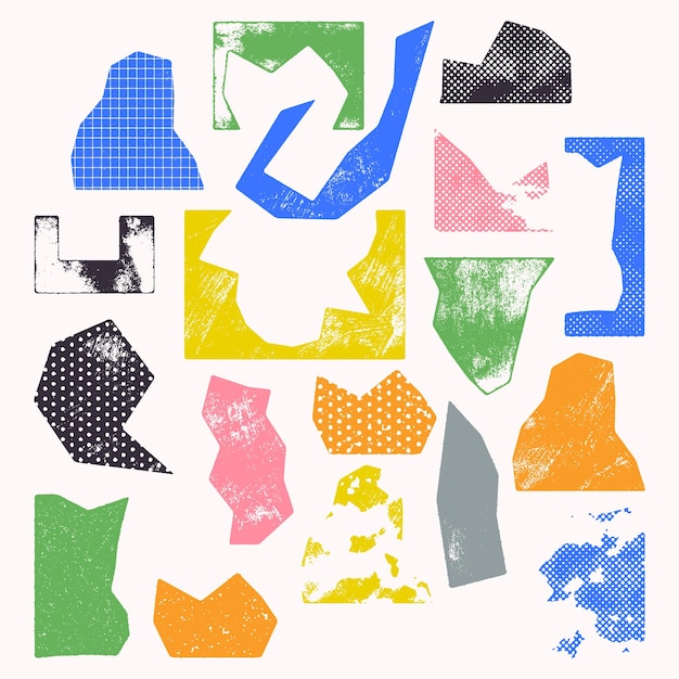 Ensemble élégant comportant des éléments texturaux pour la conception Formes vectorielles pour les illustrations d'impression