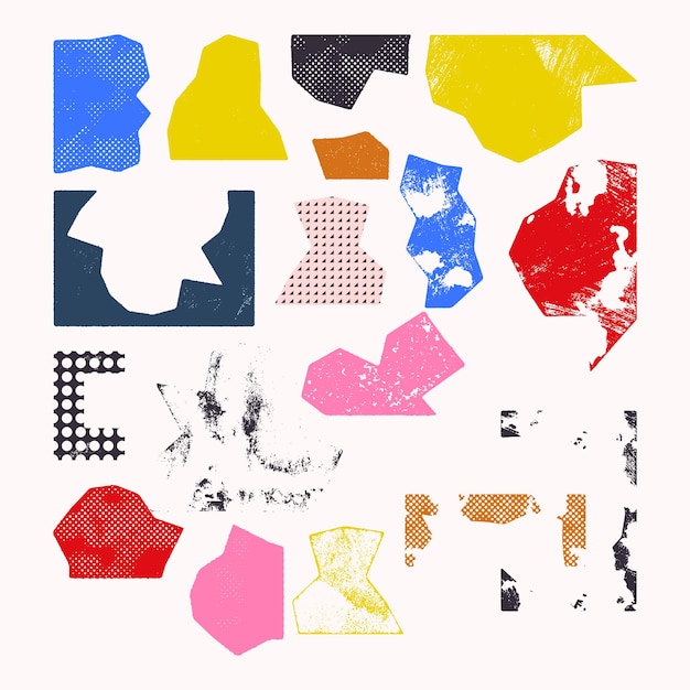 Ensemble élégant comportant des éléments texturaux pour la conception Formes vectorielles pour les impressions