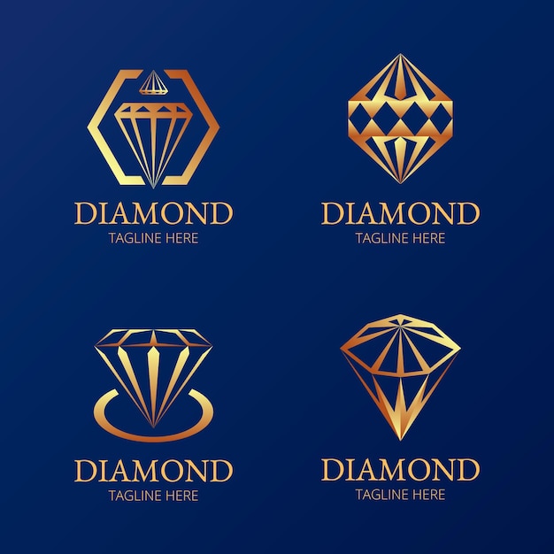 Vecteur ensemble élégant de logo en diamant