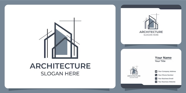 Ensemble D'élégants Logos Architecturaux Minimalistes Et Cartes De Visite