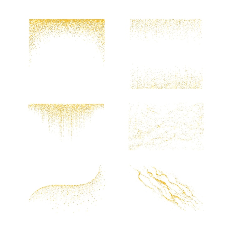Vecteur ensemble d'éléments de conception abstraits à l'or brillant