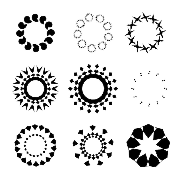 Ensemble d'éléments de conception décoratifs vectoriels