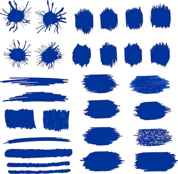 Ensemble D'éléments De Conception De Formulaire Différents. Textures Dessinées à La Main.