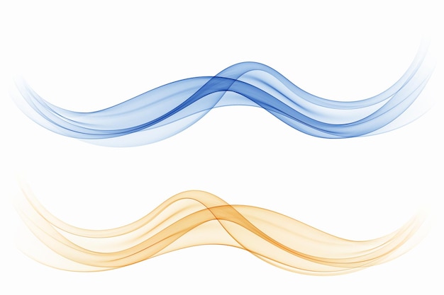 Ensemble d'éléments de conception d'onde abstraite colorée flux d'onde transparent