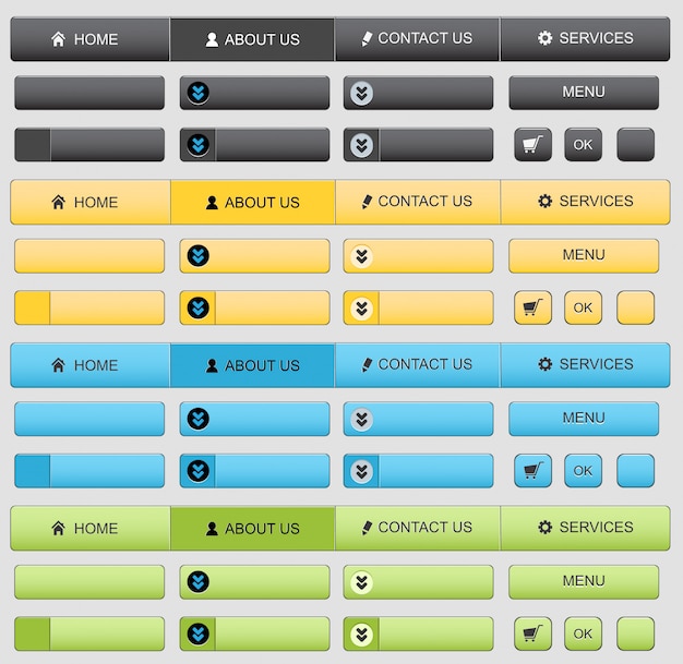 Vecteur ensemble d'éléments de conception web