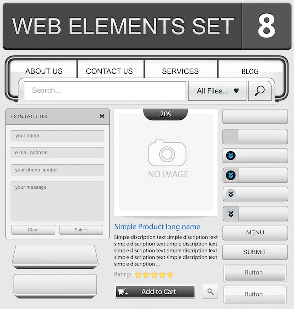 Ensemble d'éléments de conception Web