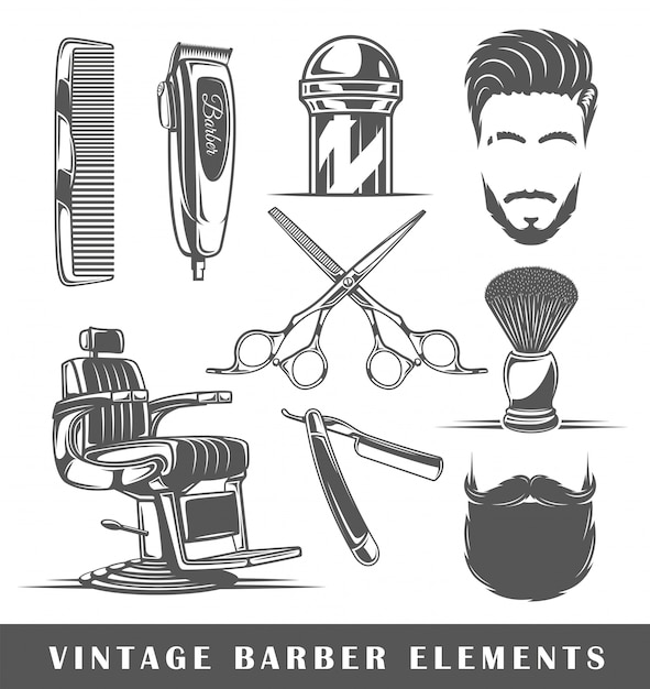 Ensemble d'éléments du salon de coiffure