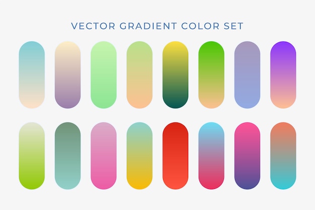 Ensemble d'éléments d'un ensemble de couleurs en gradient Combination d'ombres en gradient Des gradients vibrants et colorés