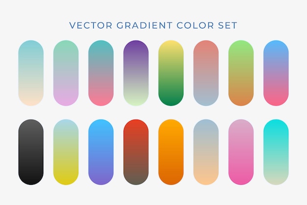Ensemble d'éléments d'un ensemble de couleurs en gradient Combination d'ombres en gradient Des gradients vibrants et colorés