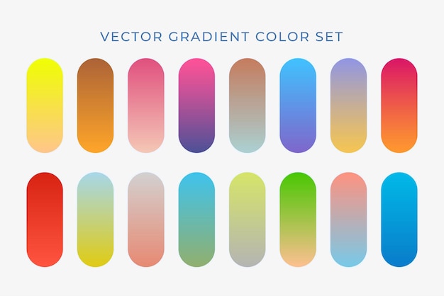 Ensemble d'éléments d'un ensemble de couleurs en gradient Combination d'ombres en gradient Des gradients vibrants et colorés