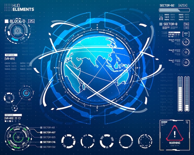 Vecteur ensemble d'éléments futuristes scifi hud
