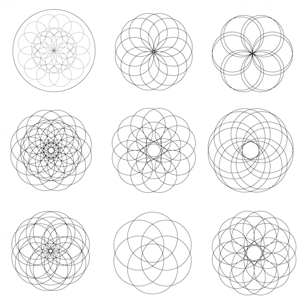 Ensemble d'éléments géométriques abstraits et formes