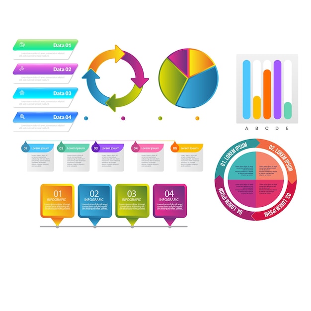 Ensemble d'éléments infographiques modèle de conception vectorielle de visualisation de données Peut être utilisé pour les étapes option