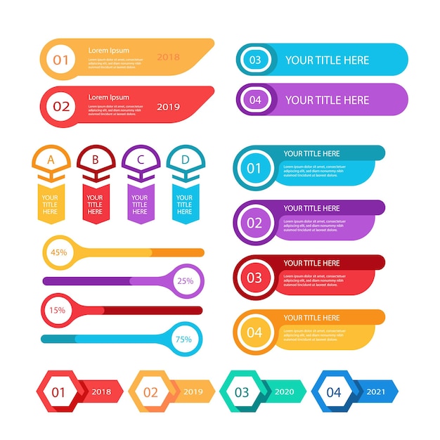Ensemble d'éléments infographiques modèle de conception vectorielle de visualisation de données Peut être utilisé pour les étapes option