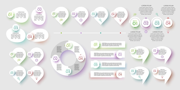 Ensemble d'éléments infographiques modèle de conception vectorielle de visualisation Peut être utilisé pour les options d'étapes