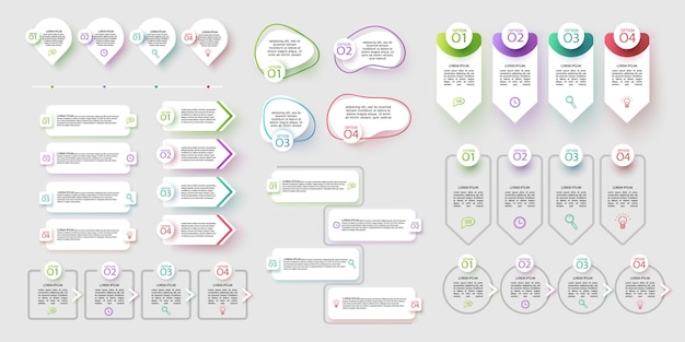 Ensemble d'éléments infographiques modèle de conception vectorielle de visualisation Peut être utilisé pour les options d'étapes