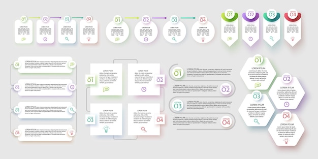 Ensemble d'éléments infographiques modèle de conception vectorielle de visualisation Peut être utilisé pour les options d'étapes