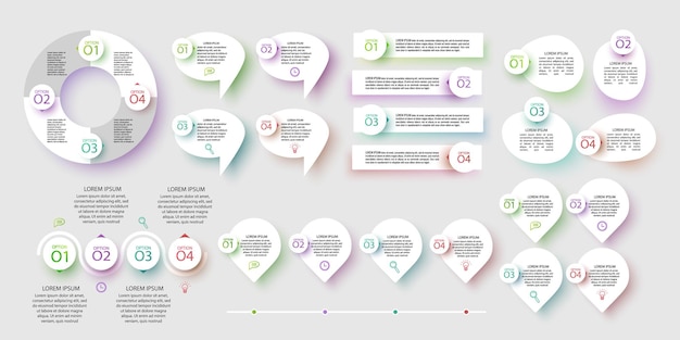 Ensemble d'éléments infographiques modèle de conception vectorielle de visualisation Peut être utilisé pour les options d'étapes