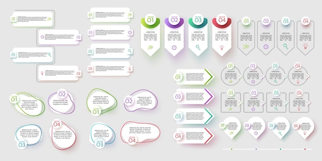 Ensemble d'éléments infographiques modèle de conception vectorielle de visualisation Peut être utilisé pour les options d'étapes