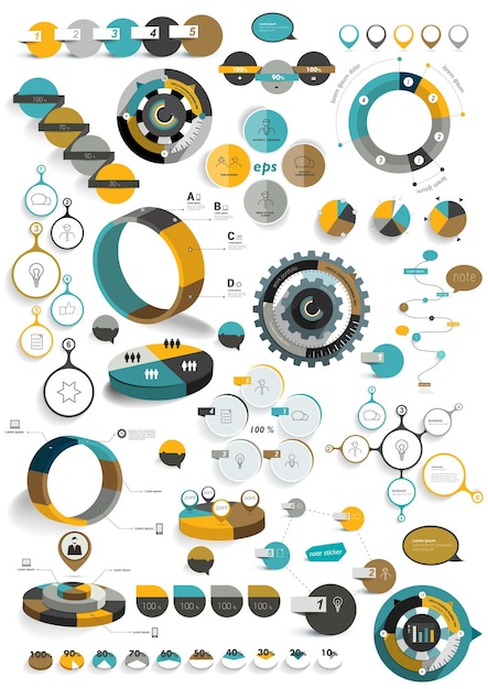 Ensemble D'éléments Infographiques Plats.