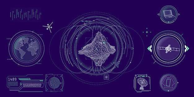 Ensemble d'éléments infographiques sur le thème des technologies Internet et de l'illustration vectorielle Big Data