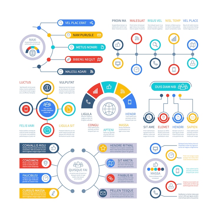 Vecteur ensemble d'éléments infographiques