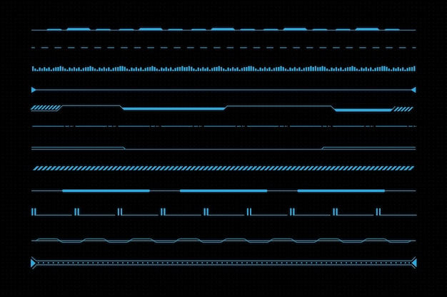 Ensemble D'éléments D'interface Utilisateur Moderne De Science-fiction Hud Abstrait Futuriste