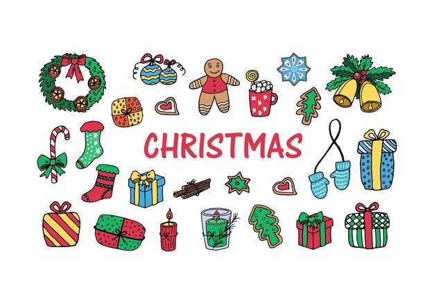 Ensemble d'éléments de Noël pour la conception