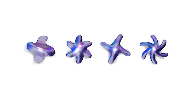Ensemble d'éléments réalistes pour la conception dans le style Y2KÉsthétique futuristeillustration vectorielle 3D