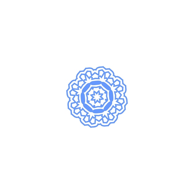 ensemble d'éléments vectoriels de mandala dans une fleur bleue