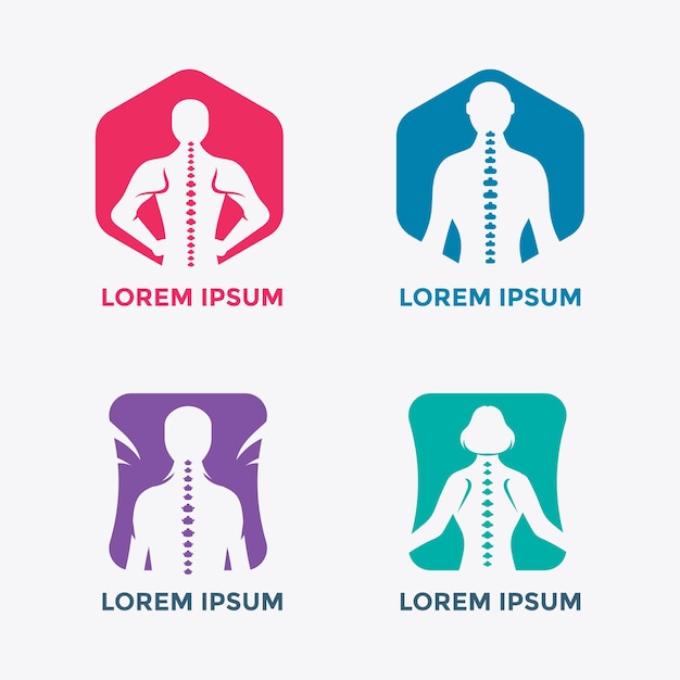 Ensemble d'emblème chiropratique Illustration