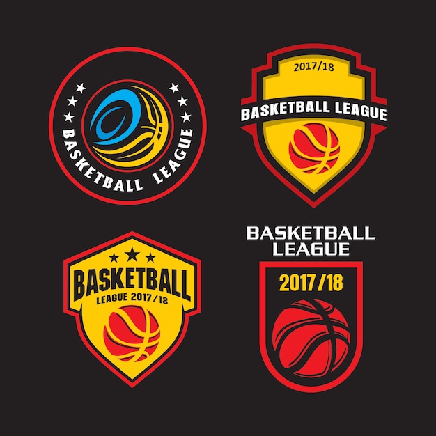 Ensemble De L'emblème De La Ligue De Basket-ball