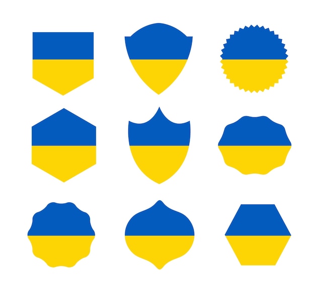 Ensemble D'emblèmes D'armoiries Du Trident Ukrainien Ukraine