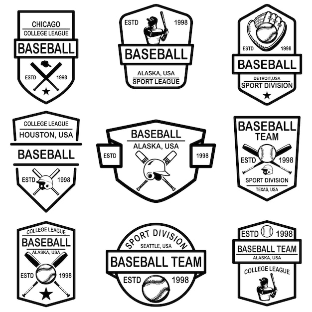 Ensemble D'emblèmes De Baseball.