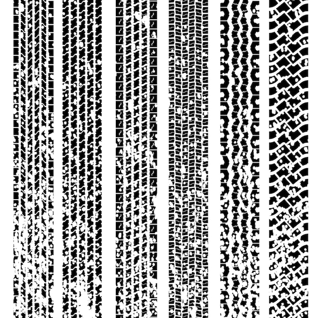Ensemble D'empreintes De Pneus Détaillées