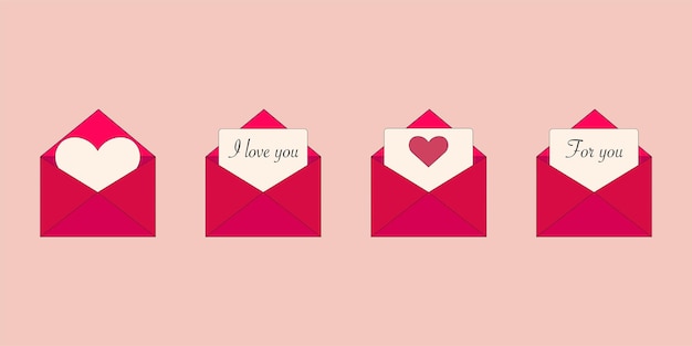 Un Ensemble D'enveloppes Pour La Saint-valentin