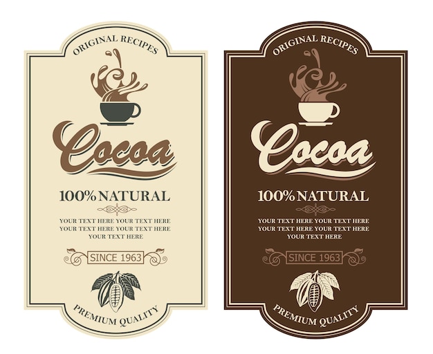 Ensemble D'étiquettes De Cacao